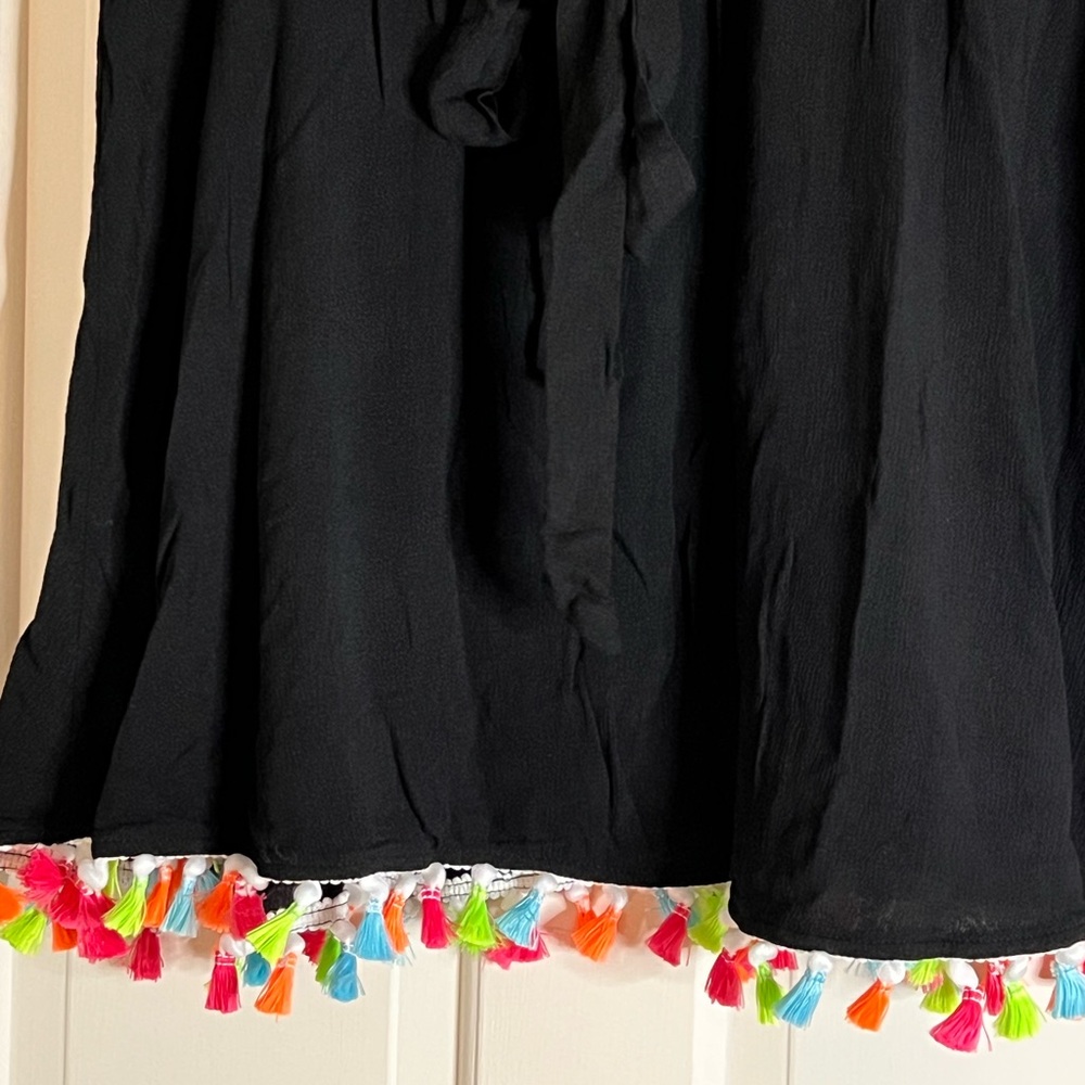 ⭐️Host Pick x2⭐️ Shein black skirt or beach cover with colorful tassels - Picture 2 of 4